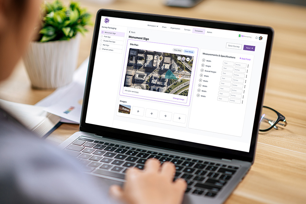 Real time tracking of a sign installation site survey using SAi OnSite.