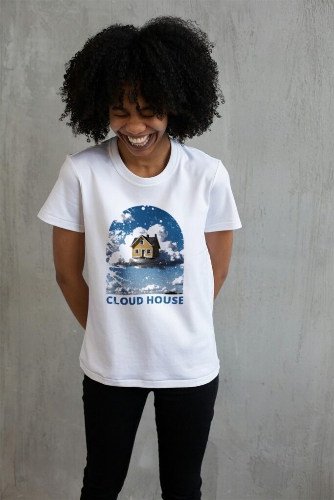 OneKlik DTF design software used to make a graphic t-shirt